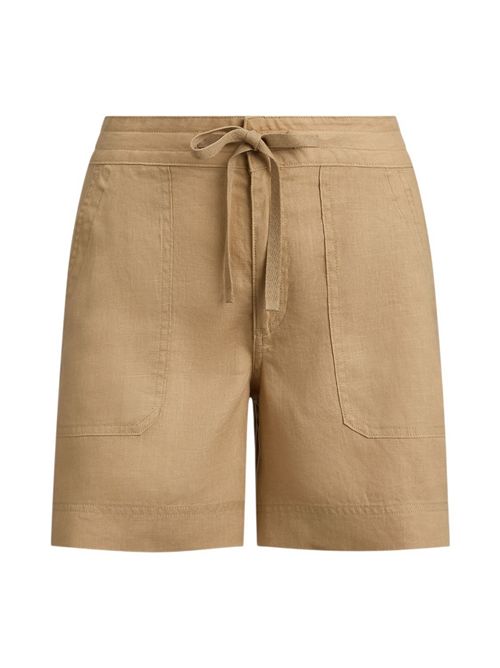 bermuda donna in lino cammello Ralph Lauren | 200P13695003